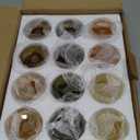 WDHODEC Glass Candlestick Holders 12PCS Taper Candle Holders for Table Centerpiece Vintage Colorful Candle Sticks for Wedding, Party and Birthday Table Decoration (Brown)