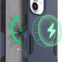 OtterBox iPhone 17 (Only) – Commuter Series Case – Built-in MagSafe – Thin, Dual-Layer, Pocket-Friendly, Port Cover – Midnight Sky (Blue/Black)