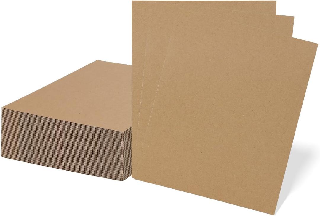 RLAVBL 50 Pack 8x10 Corrugated Cardboard Sheets, Flat Cardboard Inserts for Shipping, Mailing, Packing, DIY Crafts