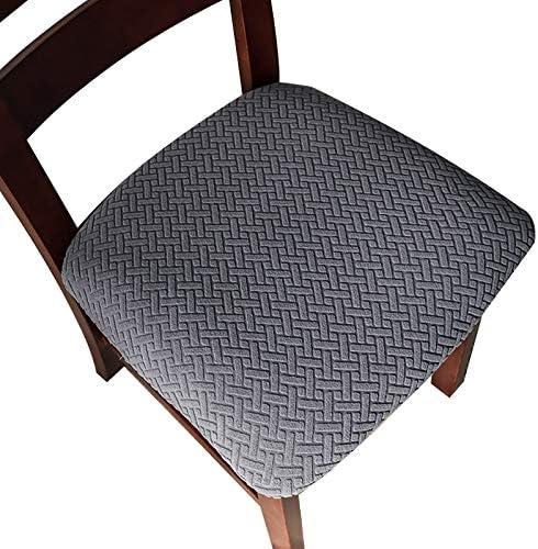 Genina Seat Covers for Dining Room Chair Seat Slipcovers Kitchen Chair Covers (Dark Gray, 4 Pcs)