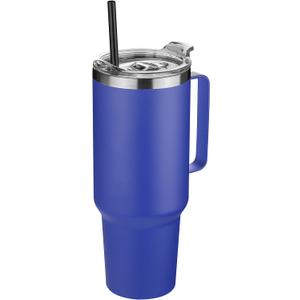 HASLE OUTFITTERS 40 oz Stainless Steel Tumbler with Handle, Vacuum Insulated Tumblers Bulk, Reusable Double Wall Travel Coffee Mug, Durable Powder Coated Water Bottle(Dark Blue, 1)