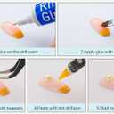 60g Cyan Citrine Pearl Rhinestones for Crafts Mixed Size 3mm-10mm AB Color Round Half Pearls Flatback Pearl Beads and Resin Rhinestones Set for Face Art with Gel