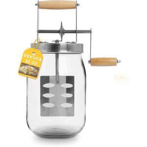 Gekufa 1.5L Glass Butter Churner, Large 52-Fluid Ounce Capacity butter churner hand crank mason jar, Butter Churn Makes Delicious Homemade Butter