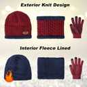 Winter Beanie Hats Scarf Gloves Set Thick Warm Slouchy Beanies Hat Knit Skull Cap Neck Warmer for Men Women