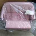 INFANS Kids Sofa with Ottoman, 2 Seat Toddler Upholstered Couch, Children Armrest Chair Lounge for Nursery Kindergarten Kids Room Boys Girls, Sturdy Wood Construction Velvet Surface (Pink, 2 Seats)