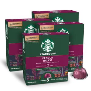 Starbucks by Nespresso Vertuo, French Roast, Dark Roast Coffee, 32-count Coffee Pods, Brews 7.8 oz, BBD 07/19/26