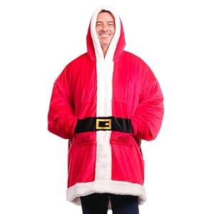THE COMFY Original | Sherpa Lined Microfiber Fleece Wearable Blanket, Oversized Design with Hood and Pocket, From Shark Tank, for Women & Men, Warm and Cozy Gifts