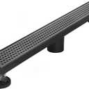 Neodrain 36-Inch Linear Shower Drain with Removable Quadrato Pattern Grate, Brushed 304 Stainless Steel Rectangle Shower Floor Drain, Linear Drain with Leveling Feet,Hair Strainer