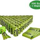 ECO-CLEAN Dog Poop Bags, 60 Rolls / 900 Count Dog Waste Bags with Dispenser and Leash Clip, Unscented, Extra Thick and Strong Poop Bags for Dogs