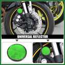 Motoforti 10 Pcs Round Stick-on Safety Spoke Reflective Self Adhesive Reflector for Gate Posts Cars Trailer Motorcycle Trucks Boat Bicycle Bike Green Long-Lasting