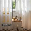 Aljctns White Sheer Curtains 96 Inches Long 2 Panels Non-See-Through Semi Sheer Curtain 52" W x 96" L Light Filtering Window Curtains Drapes for Living Room Bedroom Office