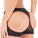 FUT Women's Butt Lifter Lace Boy Shorts Body Shaper Enhancer Panties (Medium, Black)
