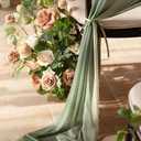 Ling's moment Wedding Chair Sashes Cover Aisle Decorations Draping Fabric Wrinkle-Free with Tie 16 Pcs Sage & Milky Green for Party Ceremony Reception Floral Arrangement Banquet Outdoor Decor,Grn-sage Green & Milky Green
