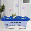 IVAPUPU 4FT Table Cloth for Rectangular Fitted Events Stretch Royal Blue Table Covers Washable Cover Spandex Tablecloth Protector for Party, Wedding, Cocktail, Banquet, Festival
