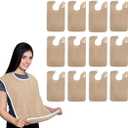 Avalon Towels Adult Bibs for Women 100% Cotton Bib for Adults for Eating - Terry Cloth Adult Bibs for Men Clothing Protectors (Beige)