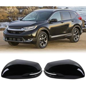 Left and Right Side Mirror Cap Covers With Trun Signal Compatible With 2017-2022 Honda CR-V CRV,2016-2022 Honda HRV HR-V Side Outer Rearview Wing Mirror Cap Black Replace#76201-T1W-A01(2PC)