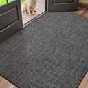 Color&Geometry Large Thin Front Door Mat Indoor Entrance Non Slip Rubber Backed, 48"x72" Indoor Door Mats for Entryway, Dirt Trapper Double Doormat, Washable Front Door Rugs, Charcoal Grey