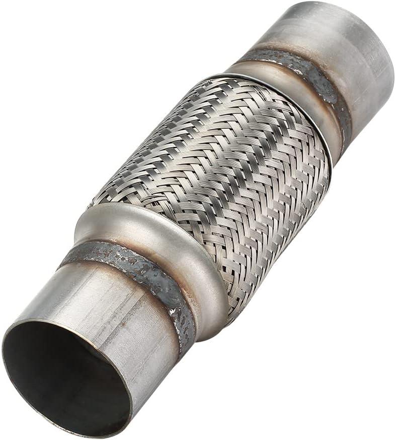 Exhaust Flex Pipe, 2.5''x 6''Stainless Steel Heavy Duty Exhaust Flex Pipe, Double Braid Exhaust Flex Tube, Overall Length 10''