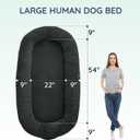 ChiXnuggle Human Dog Bed Cover - Luxury Faux Fur Giant Size Dog Bed Cover, 72"x40"x10", Dark Grey