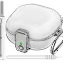 Samsung Galaxy Buds Case with Safety Lock Clear Protector & 3in1 Cleaner Kit, AntiLost Keychain & Silicone Wrist Strap