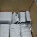 Gray Bathroom Accessories Set Resin 6PCS, Square Toothbrush Holders Set Complete with Soap Dispenser, Vanity Tray, Tumbler, Cups and Cotton Swab Jars for Counter, Sink or Small Spaces