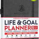 Life & Goal Planner  Undated Daily, Weekly & Monthly Organizer with Habit Tracker, Time Management Tools, and Productivity Journal for Personal Growth and Success (Black)