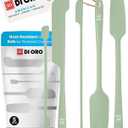 DI ORO Silicone Jar Spatulas for Scraping - Rubber Spatulas Silicone Heat Resistant - Kitchen Spatulas Nonstick Cookware Safe - Silicone Utensil Set for Blenders, Mixing, Baking, & Makeup (5pc, Sage)