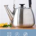 Sur La Table Kitchen Essentials 2 Qt Heavy Gauge Brushed Stainless Steel Whistling Tea Kettle Durable Stovetop Kettle