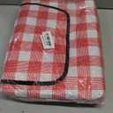 OBTANIM Extra Large Picnic Blanket 80 x 80 Inch Waterproof Foldable Beach Blankets Outdoor Picnic Mat for Camping Grass Lawn Park Music Festival Party Accessories (Red and White)