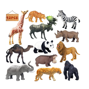 RUSON 11 Pcs Realistic Jungle Animal Figurines, Safari Animals Figures Toys Cake Topper Plastic African Wild Zoo Animals Playset Party Supplies for Kids Toddlers