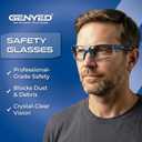 Safety Glasses ANSI Z87+ with Removable Foam Gasket, Clear Lens, Anti-Fog, Scratch-Resistant, UV400 Wraparound Protective Eyewear for Work, Construction & DIY