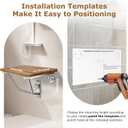 24" Wall Mounted Folding Shower Seat with Stainless Steel Bracket, Structural Stability, 500 lb Capacity, Space-Saving, Teak Shower Bench for Elderly, Disabled, Pregnant Women, Kids