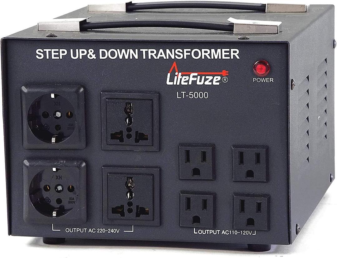 LT Series 5000 Watt Voltage Converter Transformer Step Up/Down - 110v to 220v / 220v to 110v Power Converter - Fully Grounded Cord - Universal Socket, CE Certified