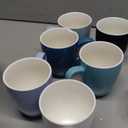 Porcelain Coffee Mugs Set of 6, 13 Ounce Coffee Cups with Handle, Ceramic Tea Mugs for Latte, Hot Tea, Cappuccino, Mocha, Cocoa, Blue Assorted Colors Mug Gift Set, Dishwasher and Microwave Safe