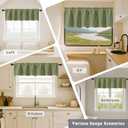 Chyhomenyc Sage Green Valances for Window, Room Darkening Short Curtains for Kitchen Bedroom Living Room, Rod Pocket Top Small Window Treatment Valance RV Bunk Panels, 60" Wx18 L, 2 Pieces