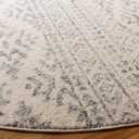 SAFAVIEH Tulum Collection Area Rug - 3' Round, Ivory & Grey, Moroccan Boho Tribal Design, Non-Shedding & Easy to Clean, Ideal for Entryway, Foyer, Accent Space, Bedroom (TUL272A)