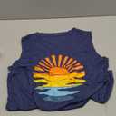 Womens Sunshine Graphic Tank Top Summer Beach Tops Casual Hawaiian Shirts Dark Blue,M