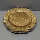 MAONAME Round 13" Gold Charger Plates, Set of 6, Reef Plate Chargers for Dinner Plates, Plastic Table Chargers for Wedding, Thanksgiving, Christmas