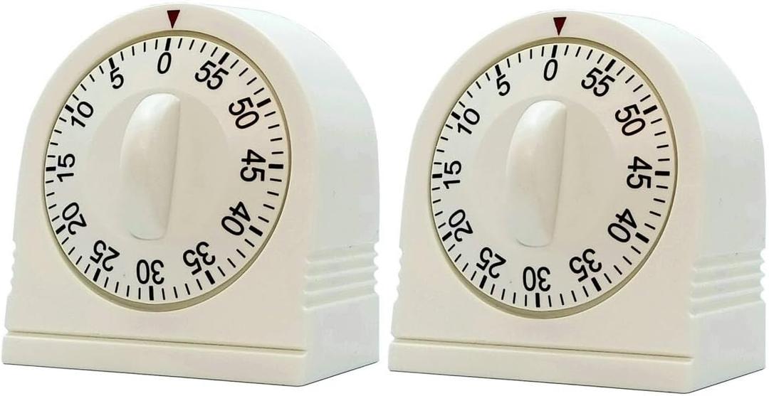 60 Minute Wind Up Timer, Visual Mechanical Timer with Loud Alarm, Manual Countdown Timers for Classroom, Home, Study and Cooking (2 Pack) 60 Minute Wind Up Timer, Visual Mechanical Timer with Loud Alarm, Manual Countdown Timers for Classroom, Home, Study and Cooking (2 Pack)