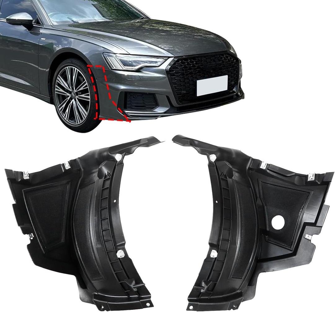 1 Pair Front Section Fender Liners Compatible with Audi A6 Quattro S6 2012-2015 Replace# 4G0853888C 4G0853887C AU1243100 AU1242100 LH & RH Front Section Wheel Fender Flare