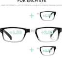 (Must Buy Both Eye) Black Clear-Right Eye +4.00 Reading Glasses with Different Strength for Each Eye