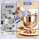 Flour Funnel Attachment for KitchenAid Mixer, Foldable Silicone Funnel Compatible with 5-Quart Tilt-Head Stand Mixers (Artisan KSM150, KSM160 & More) Mess-Free Baking(Blue)