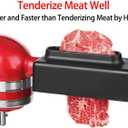 Meat Tenderizer for KitchenAid Stand Mixer-Updated Stainless Steel Gears Meat Tenderizer Attachment for All Models KitchenAid, Sturdy and Last (Black)