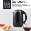 Elite Gourmet EKT1821 1.8L Double Wall Insulated, Cool-Touch 1500W Kettle w/Stainless Steel Interior & Lid, 360 Swivel Base for Cord Free Serving, Power On Lever, Auto Shut-Off, Boil Dry, Black