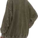 Wrenpies Oversized Vintage Hoodie for Women Cotton Loose Fit Baggy Hooded Sweatshirt Trendy Basic Acid Wash Pullover Top (Green, XXL)