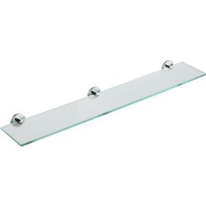 JQK Bathroom Glass Shelf Chrome, Tempered Glass Shower Storage 30 by 5 inches, 304 Stainless Steel Polished Chrome Wall Mount, TGS101L30-CH
