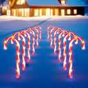Christmas Candy Cane Lights 12Pcs Christmas Pathway Lights with 72 Count Incandescent Clear Lights, Connectable 12 Inch Pathway Makers Lights for Indoor Outdoor Walkway Patio Yard Lawn Decorations (Red)