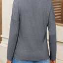 Tankaneo Womens Long Sleeve T-Shirts Casual V Neck Loose Fit Shirts 2025 Fall Lightweight Basic Tees (Gray)