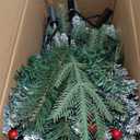 2 Pack Christmas Tree Urn Filler, Battery Operated with Timer, Pre-lit Warm White & Multi-Color Changing LED Lights, 21in Artificial Xmas Tree for Porch, Pathway, Yard, Outdoor Holiday Decoration