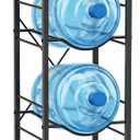 5 Gallon Water Jug Holder - 3-Tier Water Jug Rack with Wheel Reinforced X-Shape Design, 5 Gallon Water Jug Stand with Storage Shelves for Kitchen, Living Room, Office